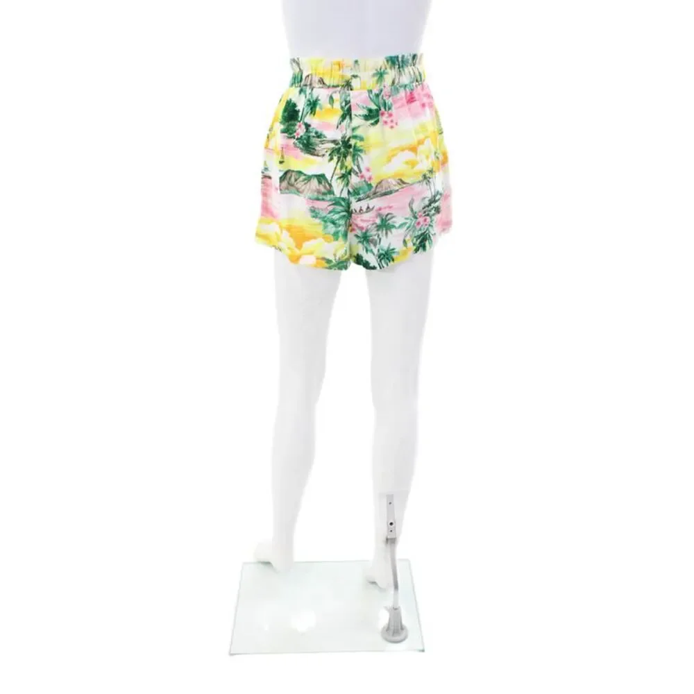 BB Dakota Womens Elastic Waist Tropical Print Casual Shorts Multicolor Size XS